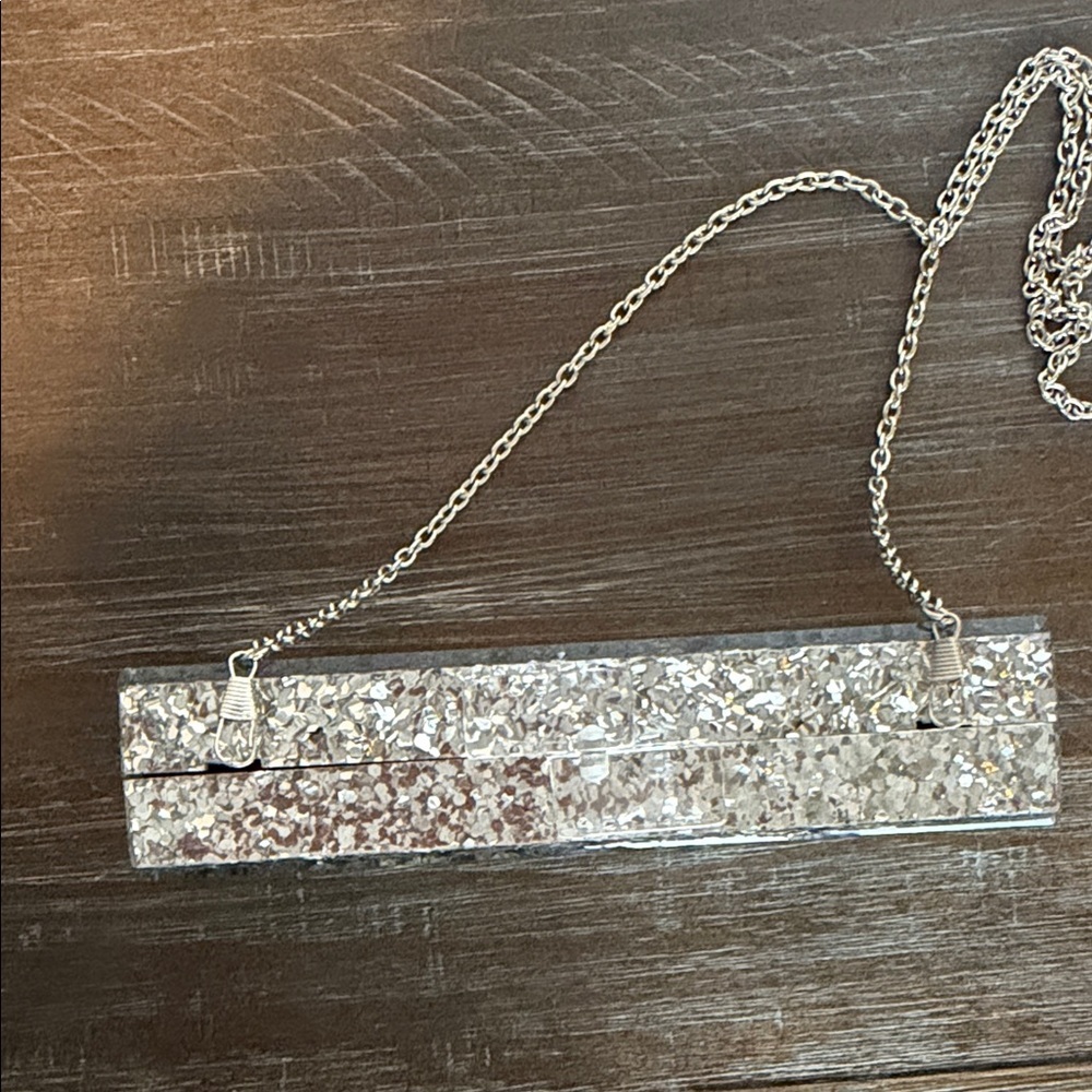 Evil Eye Acrylic Clutch Silver Eye Design Clutch Chain Shoulder Bag Glitter EUC - Picture 4 of 8